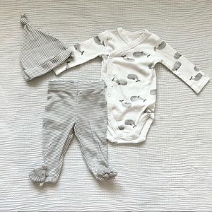 Carter’s Baby Boy 3M Gray & White Whale Pajama Set (3-Pc.)